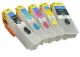 Cartouches rechargeables pour Epson T2621-T2631-T2632-T2633-T2634 avec auto reset puces 5pc REFILLT26XL-KHL